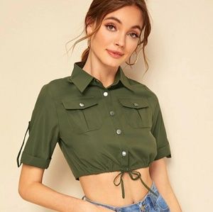 Drawstring Crop Top